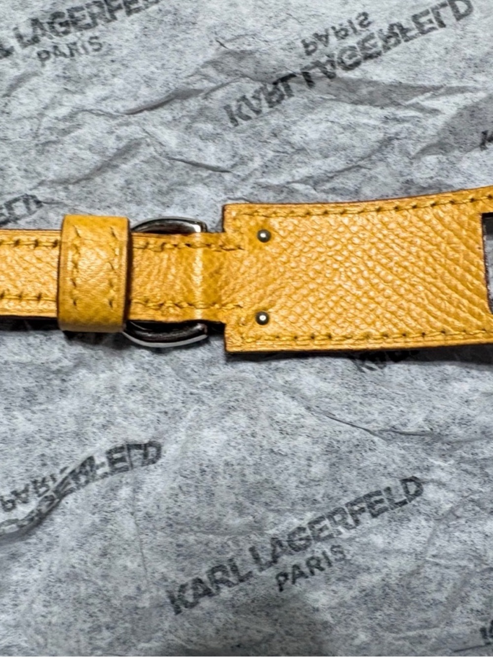 Hermès Yellow Epsom Leather Collar/ Bracelet PM | Palladium COA Authenticated - Picture 7 of 10